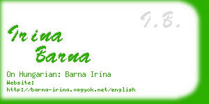 irina barna business card